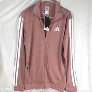 Adidas Mens Track Top Jacket Size ST Small Tall 3 Strips Tricot Warm Clay Color